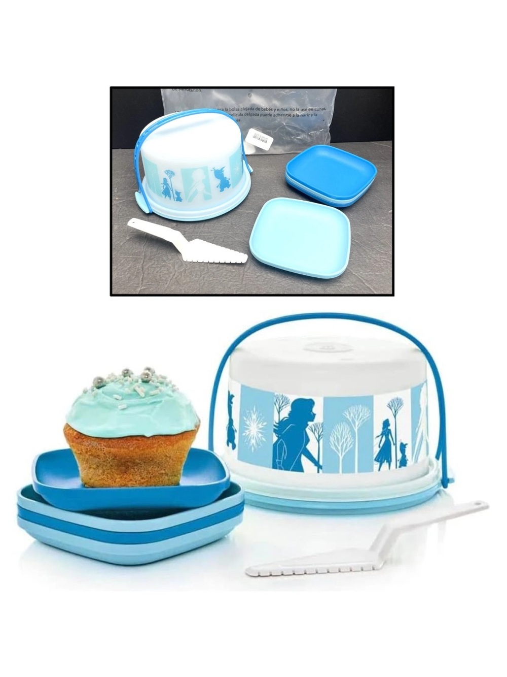 Tupperware Disney Frozen Kids Snack Cake Carrier Set